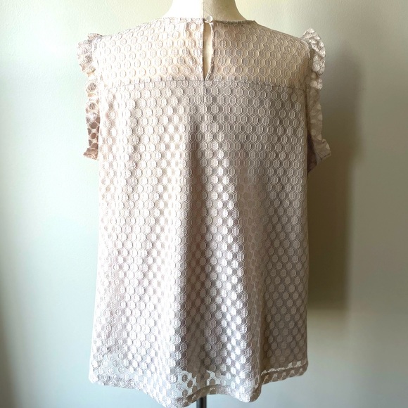 Shannon Ford New York | Ruffle Cap Sleeve Blouse | Tan | XL - Picture 3 of 3